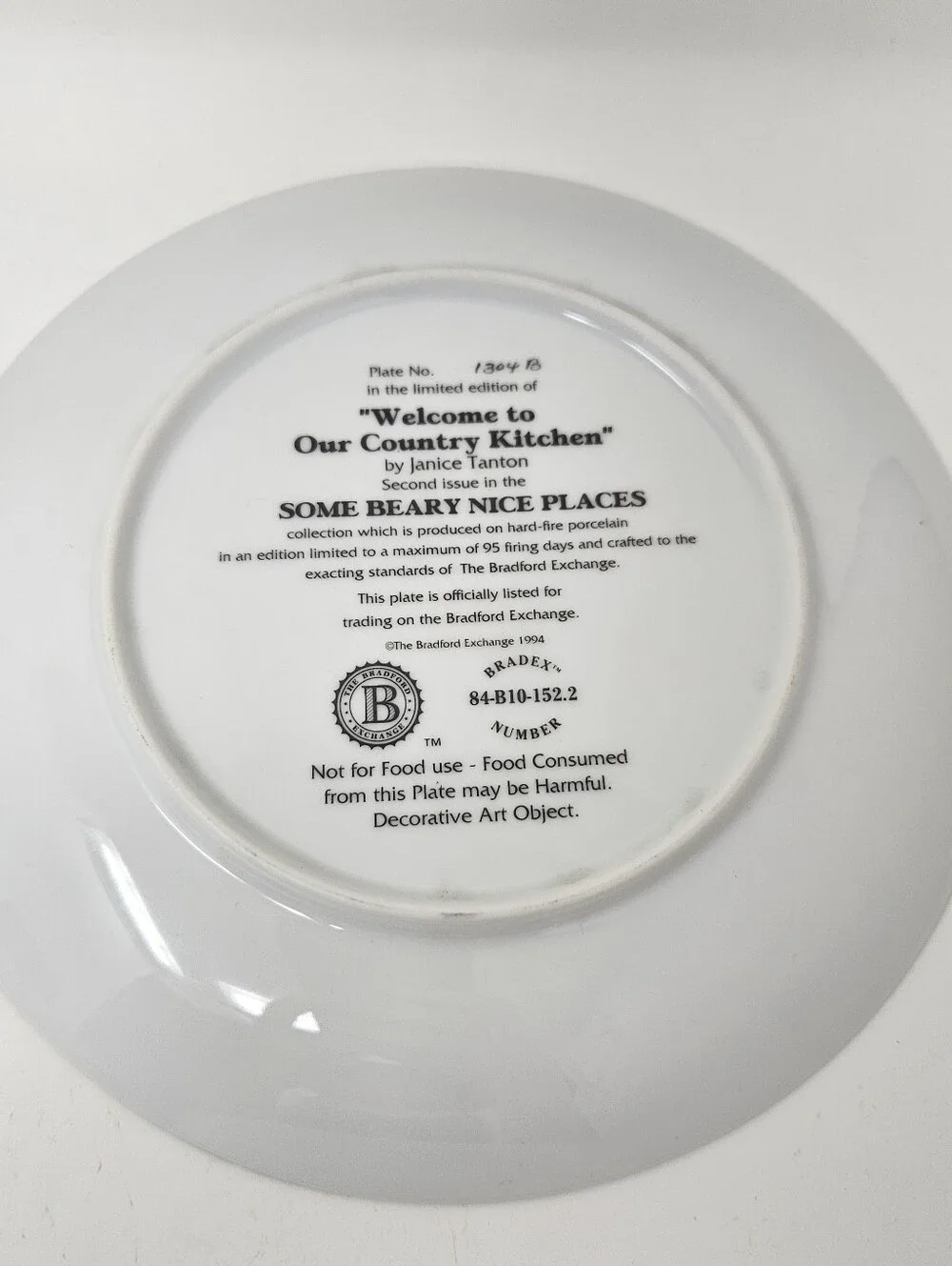 Bradford Exchange Beary themed Decorative Collector Plates - Set of 4 8 Inch